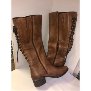 Steve Madden Lace Up riding boots, cognac brown